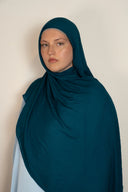 Serene Blue Premium Modal Hijab + Pearl Bamboo Jersey Undercap