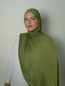 Palm Green Premium Modal Hijab + Pearl Bamboo Jersey Undercap
