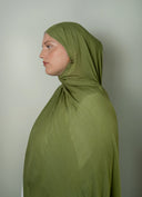 Palm Green Premium Modal Hijab + Pearl Bamboo Jersey Undercap