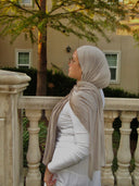 Bamboo Cloud Jersey Hijab- Driftwood